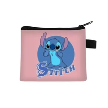 New Anime Stitch Coin Purse Kawaii Lilo Stitch Wallet Cute Angel Storage... - $4.82