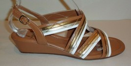 Amalfi by Rangoni Size 6 M Monte Tan Leather Wedge Sandals New Womens Shoes - £117.91 GBP
