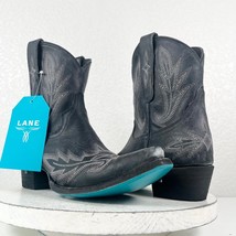 NEW Lane LEXINGTON Black Cowboy Boots Womens 7.5 Short Leather Ankle Sni... - $193.05