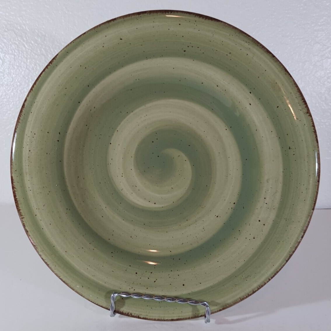 Primary image for HAUSENWARE GREEN SWIRL TWIST Pattern Retired SALAD PLATE Replacement 9" -6