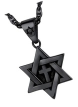 Jewish Magen Star of David Necklace Stainless Steel - $66.10