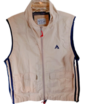 Full Zip Athletic Works Vest Large  Mesh Lining Tan Shell - $13.74