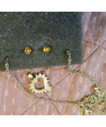 Avon Heart Dangle Necklace &amp; Rhinestone Stud Earrings GIFT SET NEW - £13.95 GBP