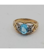 Blue Topaz 925 Gold Over Ring, Taiwan, Size 8 - $195.00