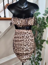 Fashion Nova Womens Brown Off The Shoulder Top &amp; Knee Length Skirt 2 Pc&#39;... - $35.00