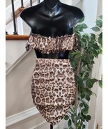 Fashion Nova Womens Brown Off The Shoulder Top &amp; Knee Length Skirt 2 Pc&#39;... - £28.04 GBP