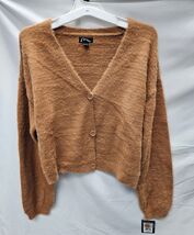 Girls' XL 14/16 Orange Fuzzy Cardigan Crop art class New With Tags  image 2