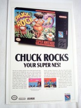 1992 Color Ad Chuck Rocks Video Game - $7.99