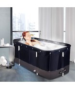 Dark Blue Mathowal Portable Bathtub, Foldable Bathtub, Adult Bathtub, Water - £65.60 GBP