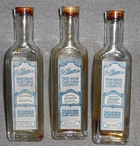 1920s Set (3) Dr Blumers 2 Oz High Grade Flavoring Extract Bottles w/Labels Nice - £24.90 GBP