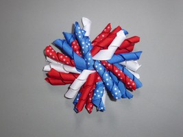 NEW 4th of July Patriotic Girls Curly Ribbon Hair Tie 3.5 Inches - $8.30 CAD