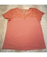 Anne Klein Rose Gold Short Sleeved Lace Top Blouse Size Small S New With... - $27.55