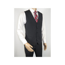 Men Suit BERLUSCONI Turkey 100% Italian Wool Super 180's 3pc Vested #Ber21 Black image 9
