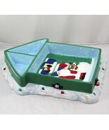 Chip Dip Set Elements Penguin Snowman Santa Christmas Ceramic  Xmas - $215.82 MXN