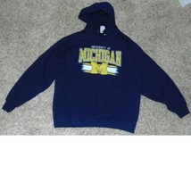 Mens Hoodie NCAA Michigan Wolverines Blue Pullover Sweatshirt-size L 42-44 - £13.66 GBP
