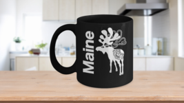 Maine Moose Mug Black Coffee Cup Gift for Traveler Explorer Acadia National Park - £17.38 GBP+