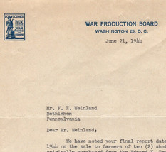 WWII US Government War Production Board Public Protection Branch Gun Control - £31.54 GBP