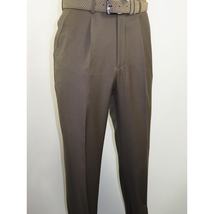 Mens MANTONI Pleated Dress Pants 100% Wool Super 140's Classic Fit  40901 Taupe image 3