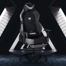 Big And Tall Gaming Chair With Footrest 350Lbs-Racing Style Computer, Grey. - £152.88 GBP