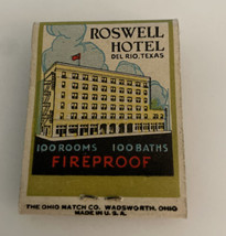 Vintage Ohio Matchbook Roswell Hotel St Charles Del Rio Texas H F Moody ... - $19.01