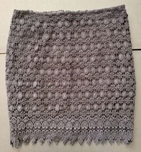 ZARA Basics Black Crochet Embroidered Lace Knit Skirt Women’s Size Medium EUC - £18.29 GBP