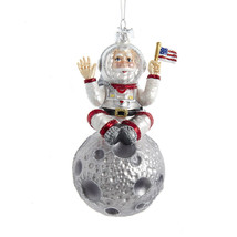 Kurt Adler Noble Gems Astronaut Santa Glass Ornament NIB NBX0048 - $19.73