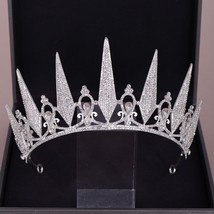 Baroque  Sparking Geometric Crystal Bridal Tiaras Crown Diadem Pageant Rhineston - £15.23 GBP