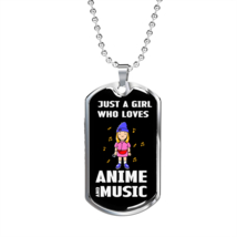 Musician Necklace Anime and Music Necklace Stainless Steel or 18k Gold Dog Tag  - £37.32 GBP+
