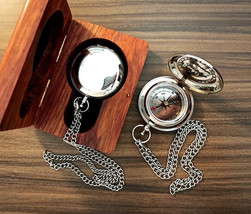 Working Compass, Custom Engraved Compass, Silver Handmade Compass Gift Item - £43.71 GBP