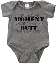 VRW That awkward moment unisex baby Onesie Romper Bodysuit funny (12 months, Gre - $14.69