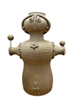 Figurine Art Clay Pottery Woman Sculpture Vessel 8 inch Tall Folk Art - £35.92 GBP