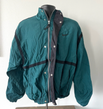 Nike Vintage Windbreaker Jacket Mens Medium Green Black Full Zip Coat - £44.74 GBP