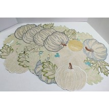 Table linens placemats 16&quot; runner 36&quot; fall Thanskgiving pumpkins dining decor - £45.99 GBP