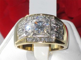 Round Cut Diamond 2Ct Men&#39;s Engagement Wedding Pinky Ring 14K Yellow Gol... - $73.60