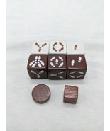 Set Of (6) Brown White Footprint Board Game Dice - £19.45 GBP