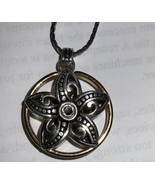 Brighton retired Flower Star crystal Gold Silver tone necklace Pendant - $93.96 CAD