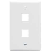 NEW ICC IC107F02WH White Faceplate, Flat, 1-Gang, 2-Port Wall Plate - £0.96 GBP