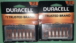 2PC Duracell #312 Zinc Air Hearing Aid Batteries 2 Packs Of 8 DA312B8 16... - $14.73