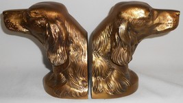 1940s Bronze Plated PHILADELPHIA METAL CO Irish Setter METAL DOG BOOKENDS - $148.49