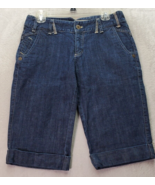 DKNY Jeans Bermuda Shorts Women&#39;s Size 6 Dark Blue Denim Cotton Pockets ... - £18.21 GBP