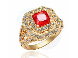 Size 8 Ashbury Metal 18K Yellow Gold Plated Zircon Rhinestone Crystal - £13.91 GBP