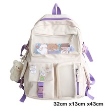 Multi-Pocket Nylon Women Backpack kawaii backpack for school  girls backpack Hig - £28.85 GBP