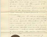 1894 State of New Jersey Willed Administrator Letter with Seal - $37.62