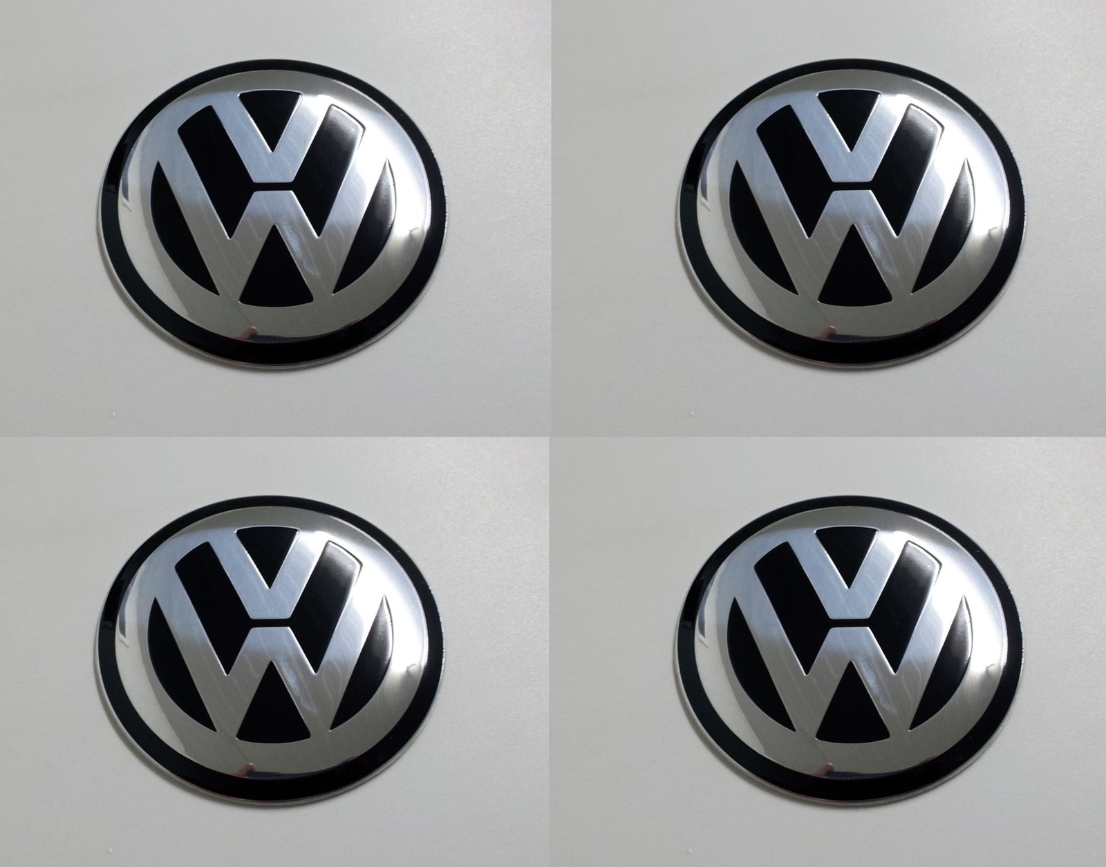 68mm (2.68in) -Set of 4x Metal stickers car wheel center cap DOMED VW 2