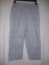 Vintage Floral Sz 6P blue white Capri Pants cotton blend W.L. Sportswear NY - $552.48 MXN