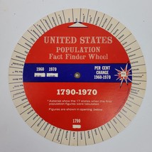 Vintage 1960 to 1970 United States Population Fact Finder Wheel - $14.40