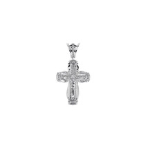 0.50 Carat Round Cut Diamond Crucifix Pendant 14K White Gold - £782.65 GBP