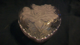 INTERLOCKING CLEAR GLASS HEART CANDY OR TRINKET DISH, WITH RAISED HEARTS - $50.00