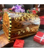 Trinket hand carved wooden box, gift treasure box burl thuya wood Mexica... - £147.37 GBP