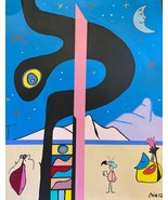 IN THE STYLE OF SALVADOR DALI THOMAS CAIN ORIGINAL ACRYLIC PAINTING ON P... - $3,707.47 CAD